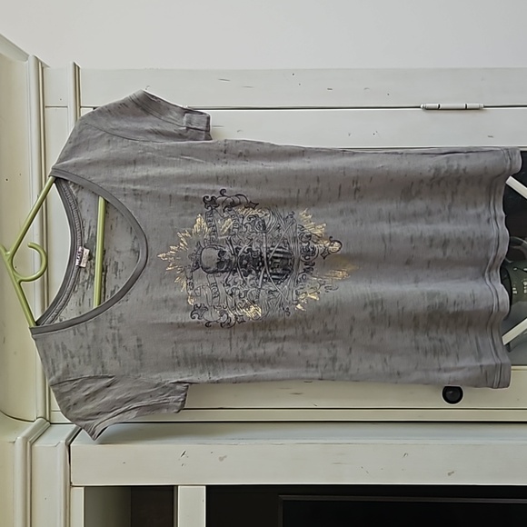 Von Zipper Semi-Transparent Skull Tee - Picture 1 of 5